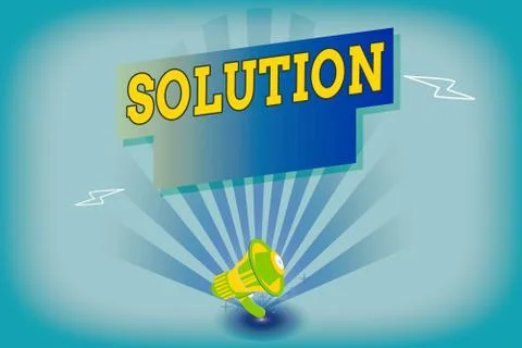 Writing note showing Solution. Business photo showcasing the ways to solve a Stock Illustration
