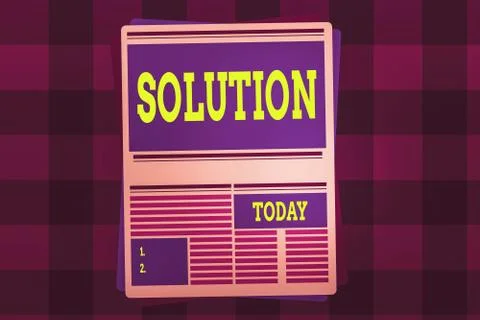 Writing note showing Solution. Business photo showcasing the ways to solve a Illustration