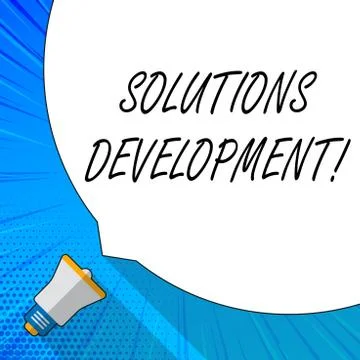 Writing note showing Solutions Development. Business photo showcasing Stock Illustration