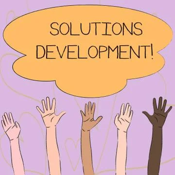 Writing note showing Solutions Development. Business photo showcasing Stockillustratie