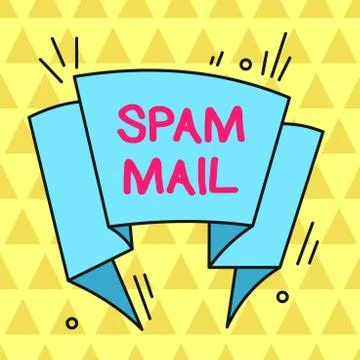 Writing note showing Spam Mail. Business photo showcasing Intrusive advertising Illustrazione stock