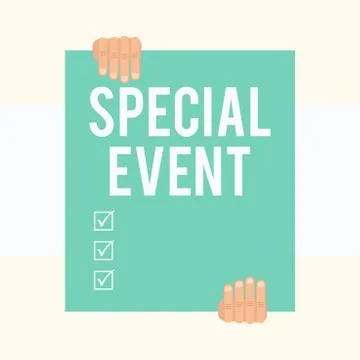 Writing note showing Special Event. Business photo showcasing Function to Stock Illustration