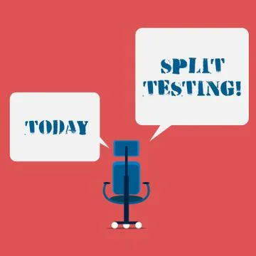 Writing note showing Split Testing. Business photo showcasing issuing the Stock Illustration