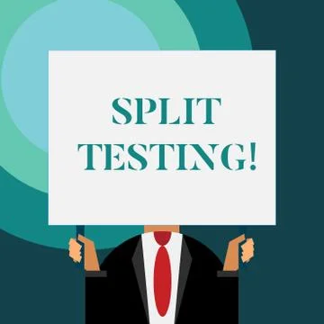 Writing note showing Split Testing. Business photo showcasing issuing the Stock Illustration