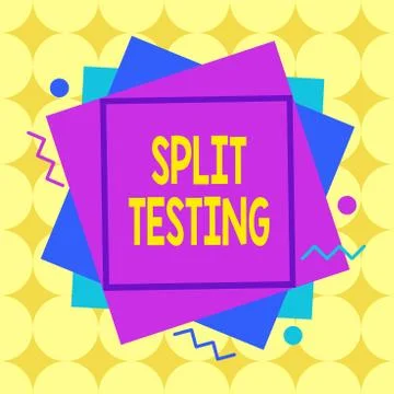 Writing note showing Split Testing. Business photo showcasing issuing the Stock Illustration
