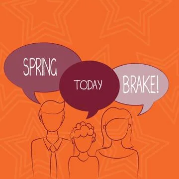 Writing note showing Spring Brake. Business photo showcasing Easter week School Stock Illustration