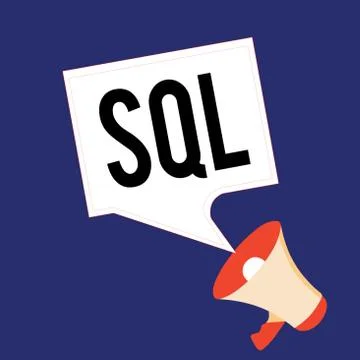 Writing note showing Sql. Business photo showcasing A standard computer langu Stock Illustration