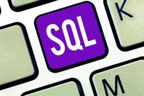 Writing note showing Sql. Business photo showcasing A standard computer langu 库存照片