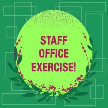 Writing note showing Staff Office Exercise. Business photo showcasing Promoting 스톡 일러스트
