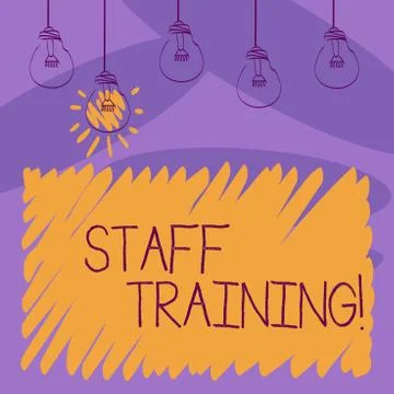 Writing note showing Staff Training. Business photo showcasing learn specific Stock Illustration