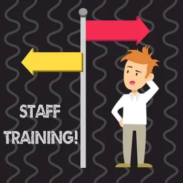 Writing note showing Staff Training. Business photo showcasing learn specific Illustrazione stock