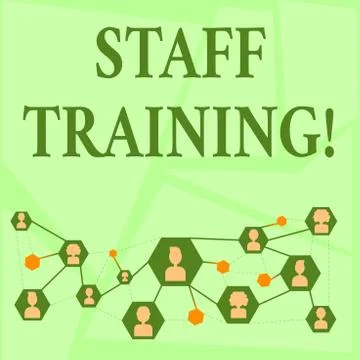 Writing note showing Staff Training. Business photo showcasing program helps イラスト素材