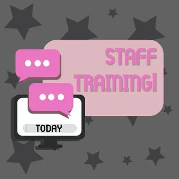 Writing note showing Staff Training. Business photo showcasing program helps イラスト素材