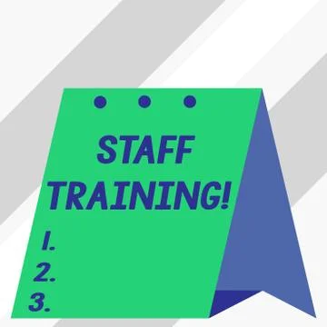 Writing note showing Staff Training. Business photo showcasing learn specific Stock Illustration