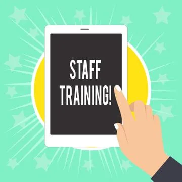 Writing note showing Staff Training. Business photo showcasing learn specific Illustrazione stock