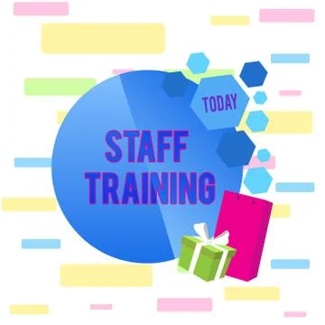 Writing note showing Staff Training. Business photo showcasing program that Ilustración de archivo