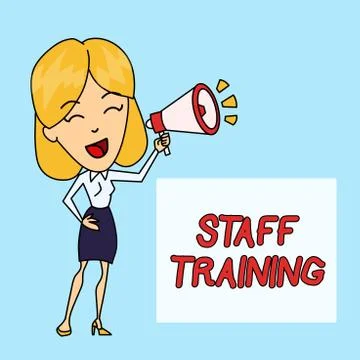 Writing note showing Staff Training. Business photo showcasing A program that 스톡 일러스트