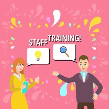 Writing note showing Staff Training. Business photo showcasing learn specific Illustrazione stock