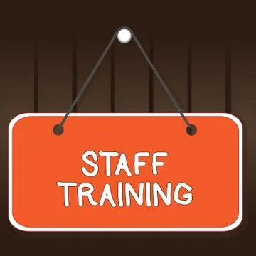 Writing note showing Staff Training. Business photo showcasing program that Ilustración de archivo