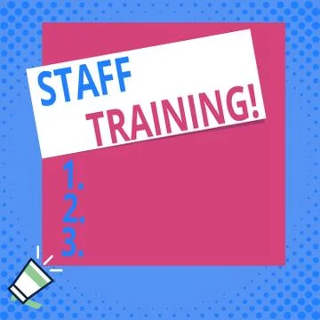 Writing note showing Staff Training. Business photo showcasing learn specific Stock Illustration