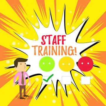 Writing note showing Staff Training. Business photo showcasing learn specific Stock Illustration