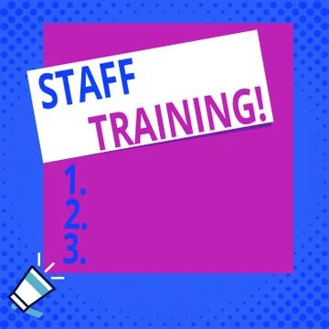 Writing note showing Staff Training. Business photo showcasing learn specific Illustrazione stock