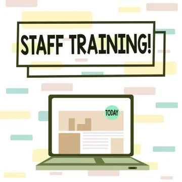 Writing note showing Staff Training. Business photo showcasing program that Illustrazione stock