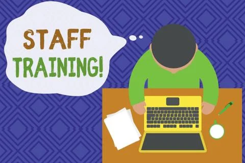 Writing note showing Staff Training. Business photo showcasing learn specific Stock Illustration