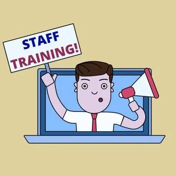 Writing note showing Staff Training. Business photo showcasing learn specific Stock Illustration