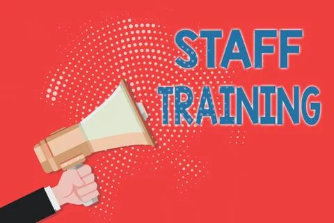 Writing note showing Staff Training. Business photo showcasing program that イラスト素材