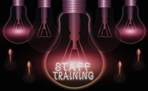 Writing note showing Staff Training. Business photo showcasing program that イラスト素材