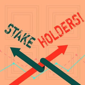 Writing note showing Stake Holders. Business photo showcasing dependent party Stock Illustration