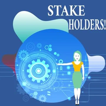 Writing note showing Stake Holders. Business photo showcasing dependent party Stock Illustration