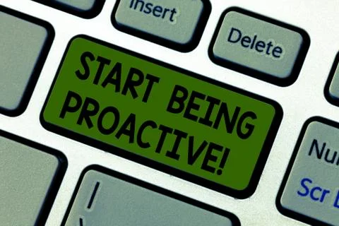 Writing note showing Start Being Proactive. Business photo showcasing Control Foto stock