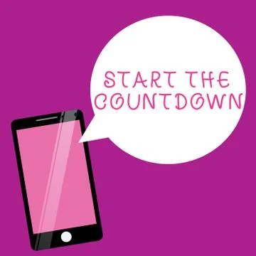 Writing note showing Start The Countdown. Business photo showcasing Sequence  库存插图