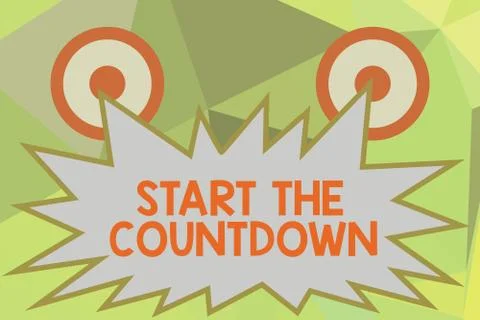 Writing note showing Start The Countdown. Business photo showcasing Sequence of 库存插图