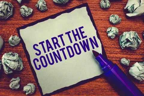 Writing note showing Start The Countdown. Business photo showcasing Sequence of 스톡 사진