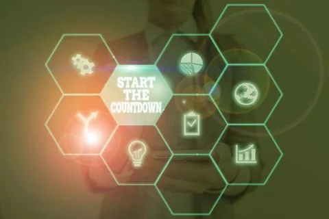 Writing note showing Start The Countdown. Business photo showcasing Sequence of 写真素材