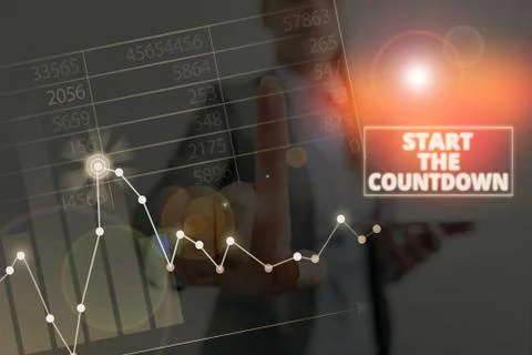 Writing note showing Start The Countdown. Business photo showcasing Sequence of 스톡 사진