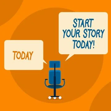 Writing note showing Start Your Story Today. Business photo showcasing work hard Stock Illustration