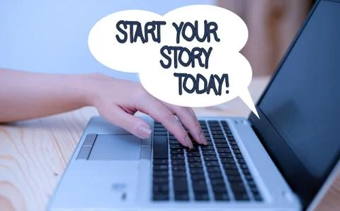 Writing note showing Start Your Story Today. Business photo showcasing work hard Stockfoto's