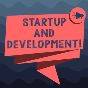 Writing note showing Startup And Development. Business photo showcasing search 库存插图