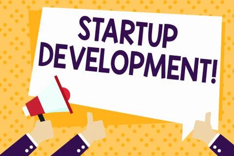Writing note showing Startup Development. Business photo showcasing efficiently Stock Illustration
