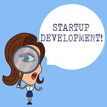 Writing note showing Startup Development. Business photo showcasing efficiently Stock Illustration