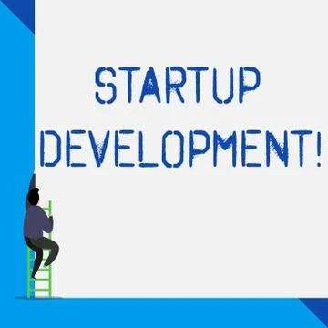 Writing note showing Startup Development. Business photo showcasing efficiently Stock Illustration