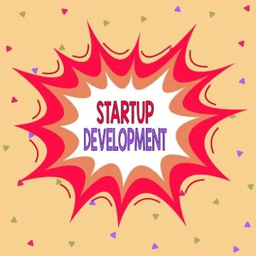 Writing note showing Startup Development. Business photo showcasing efficiently Stock Illustration