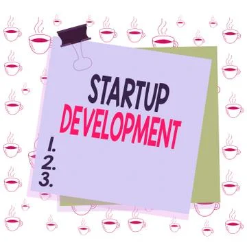 Writing note showing Startup Development. Business photo showcasing efficiently Stock Illustration