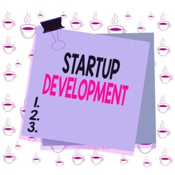 Writing note showing Startup Development. Business photo showcasing efficiently Stock Illustration