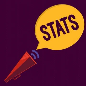 Writing note showing Stats. Business photo showcasing practice or science of  Stock Illustration