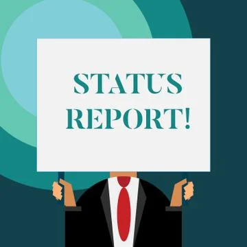 Writing note showing Status Report. Business photo showcasing document relating Illustrazione stock